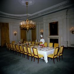 Julius Spessot stands in the State Dining Room prior to a dinner held at the White House in honor of composer Igor Stravinsky on January 18, 1962. 